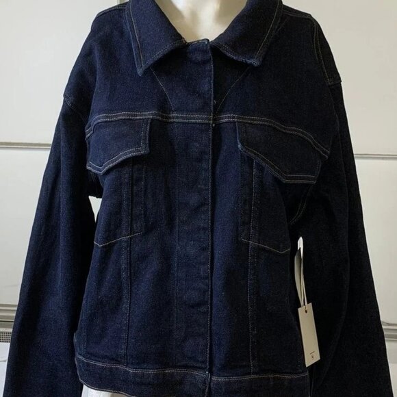 NWT Good American Women's Denim Jacket Size M Committed to Fit in Indigo - Picture 1 of 8